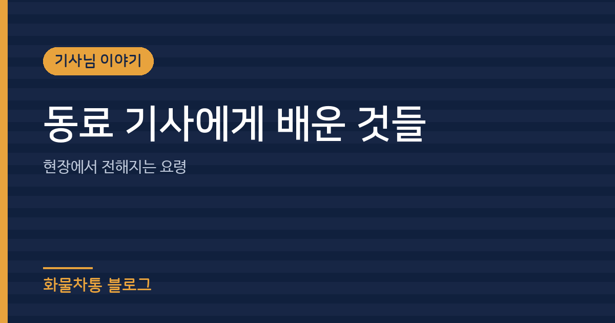 동료 기사에게 배운 것들
